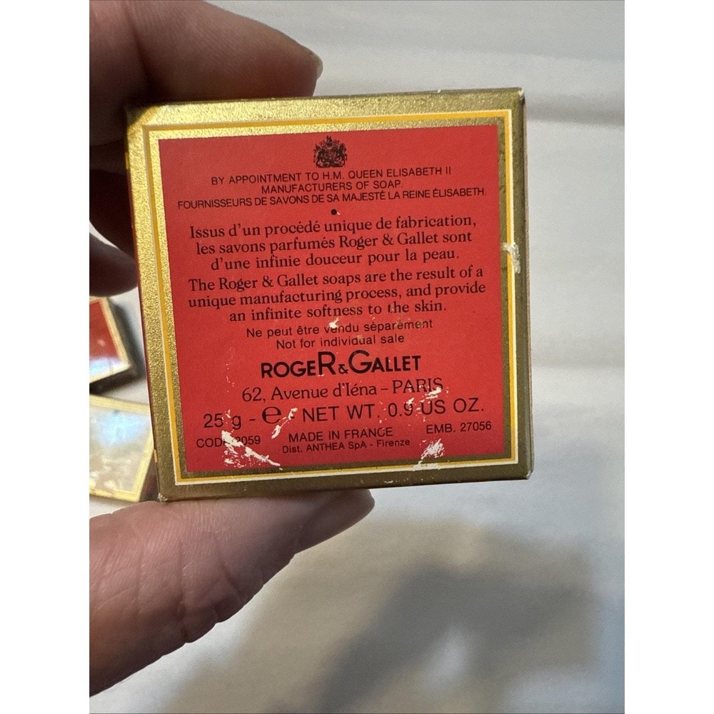 Vintage RogeR & Gallet Perfumed Hand Soap Tea Rose Carnation Orchid Sandal Wood - Picture 5 of 6